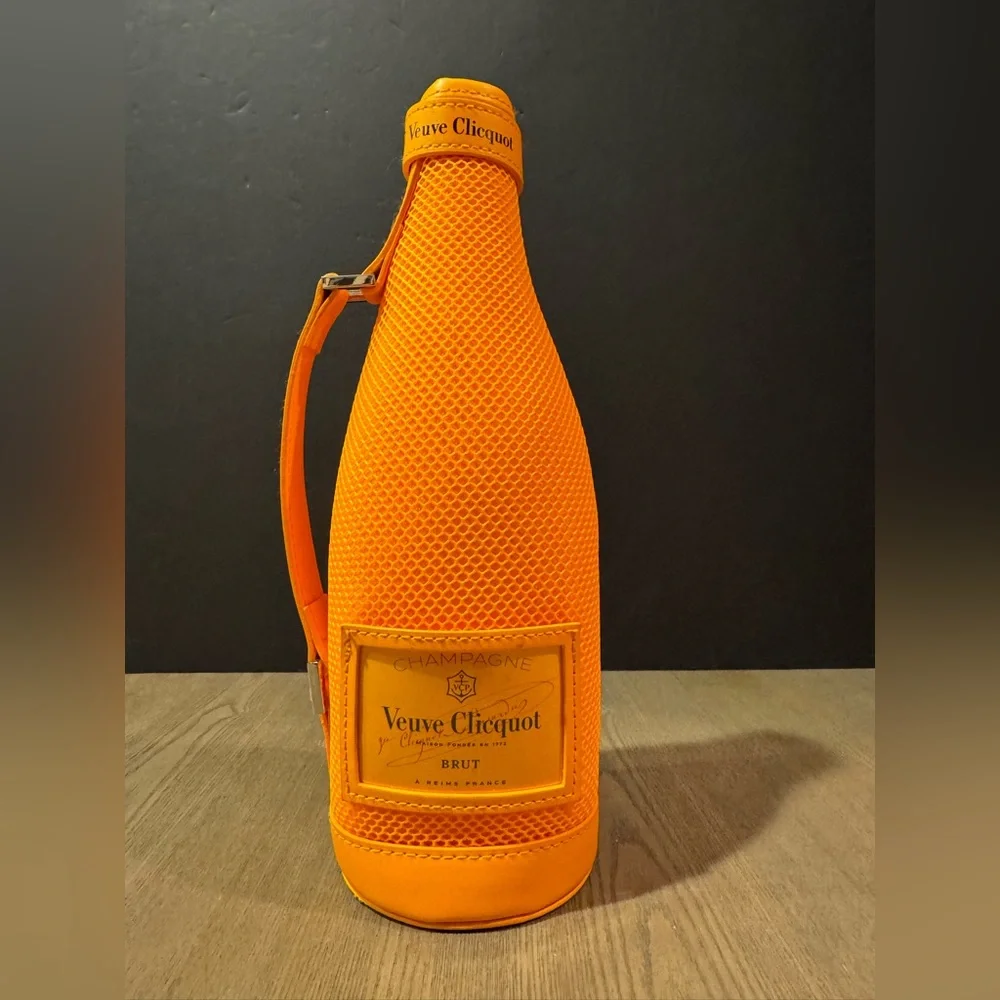 Veuve Clicquot Orange Champagne Bottle Ice Jacket Zippered Sleeve with Handle